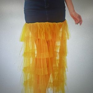 Denium Skirt with Lace